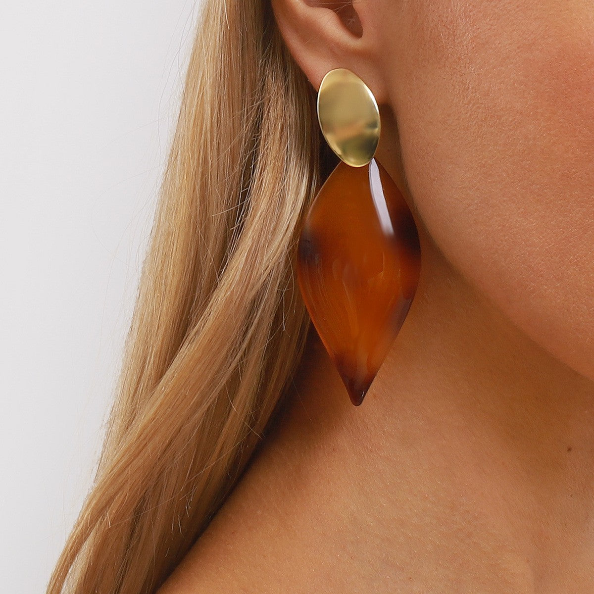 Classy Tortoiseshell Geometric Drop Earrings