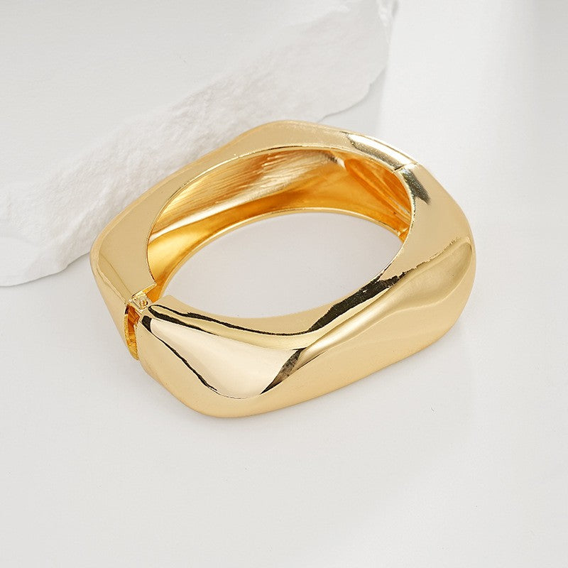 Bold Sculptural Wave Cuff Bracelet