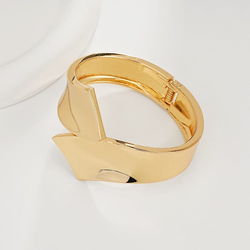Bold Sculptural Wave Cuff Bracelet
