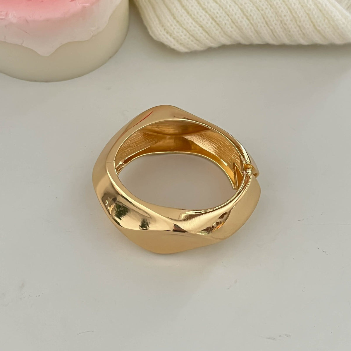 Bold Sculptural Wave Cuff Bracelet