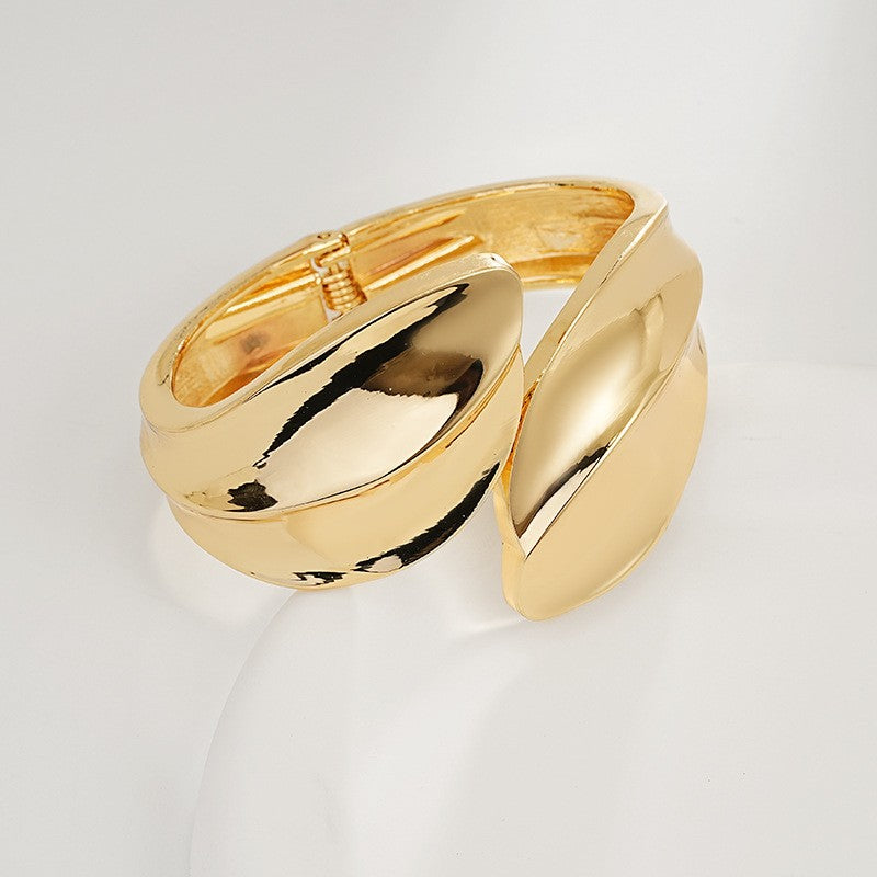 Bold Sculptural Wave Cuff Bracelet