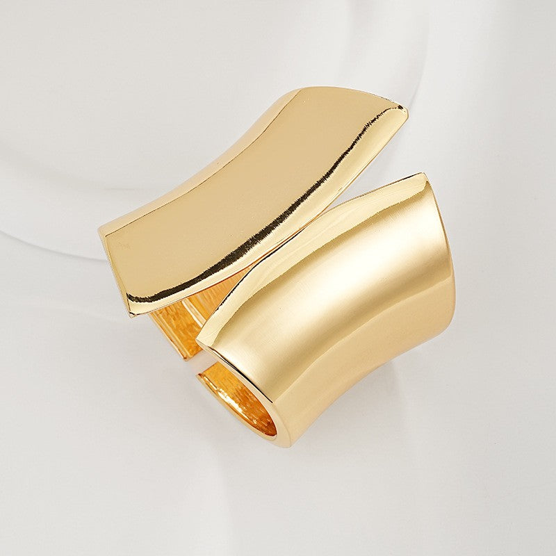 Bold Sculptural Wave Cuff Bracelet