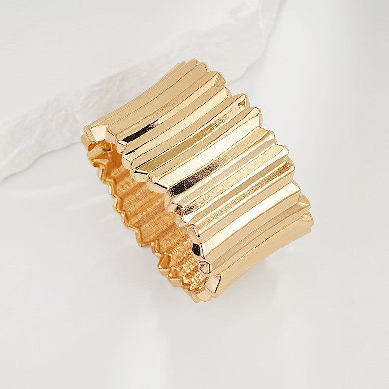 Bold Sculptural Wave Cuff Bracelet