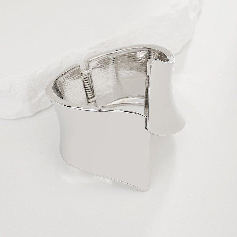 Bold Sculptural Wave Cuff Bracelet