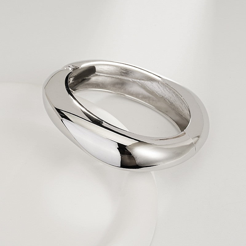 Bold Sculptural Wave Cuff Bracelet