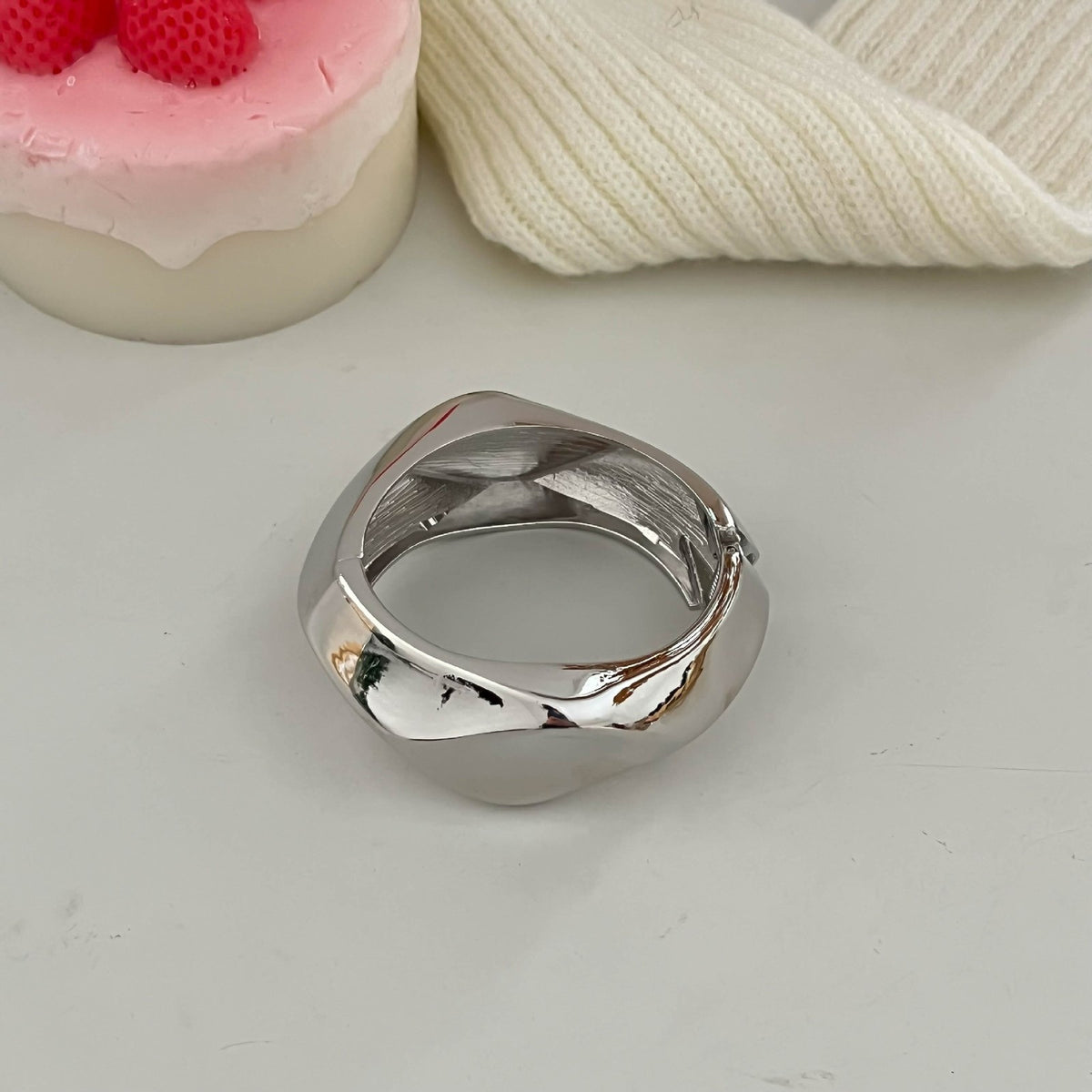 Bold Sculptural Wave Cuff Bracelet