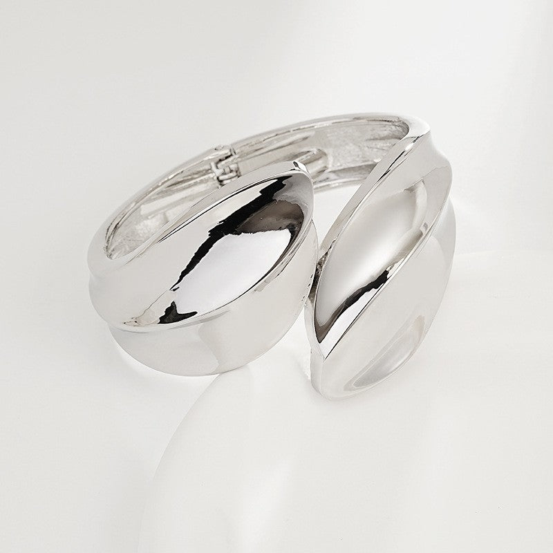 Bold Sculptural Wave Cuff Bracelet
