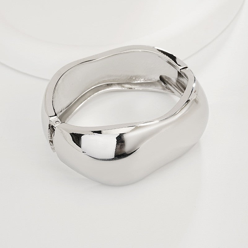 Bold Sculptural Wave Cuff Bracelet