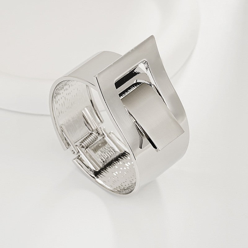 Bold Sculptural Wave Cuff Bracelet