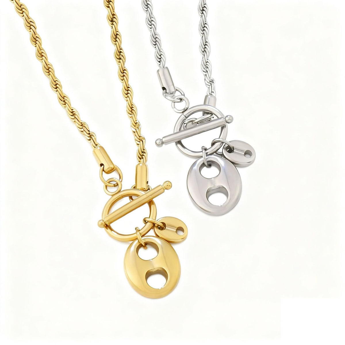 Classy Geometric OT Clasp Necklace