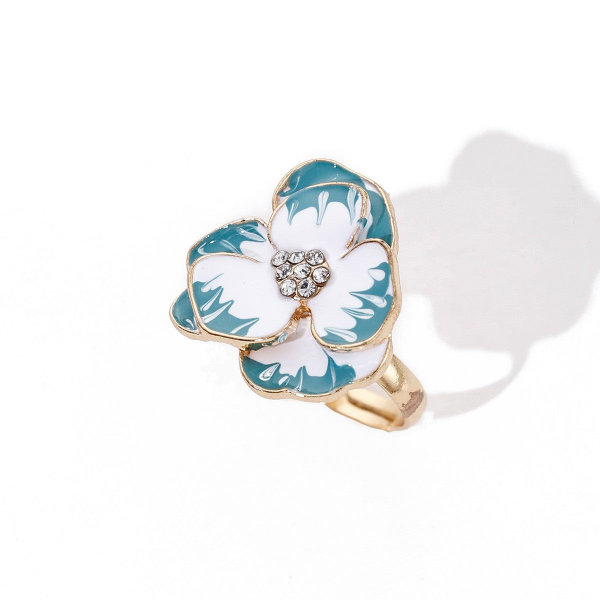 Romantic Multicolor Enamel Flower Ring