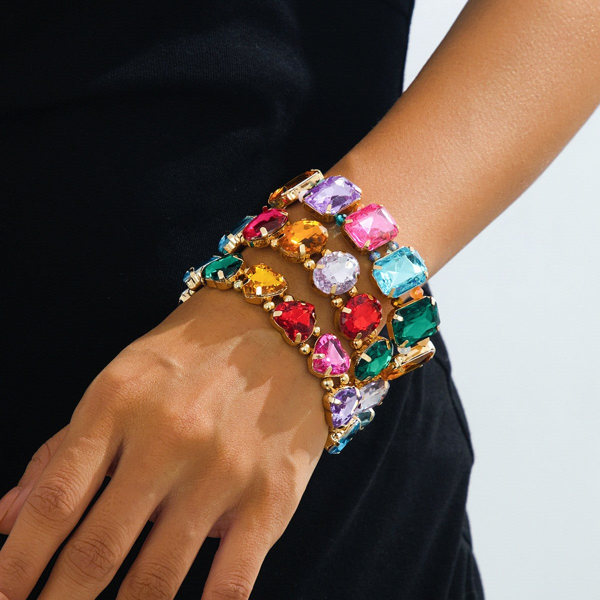 Boho Multicolor Geometric Resin Bracelet