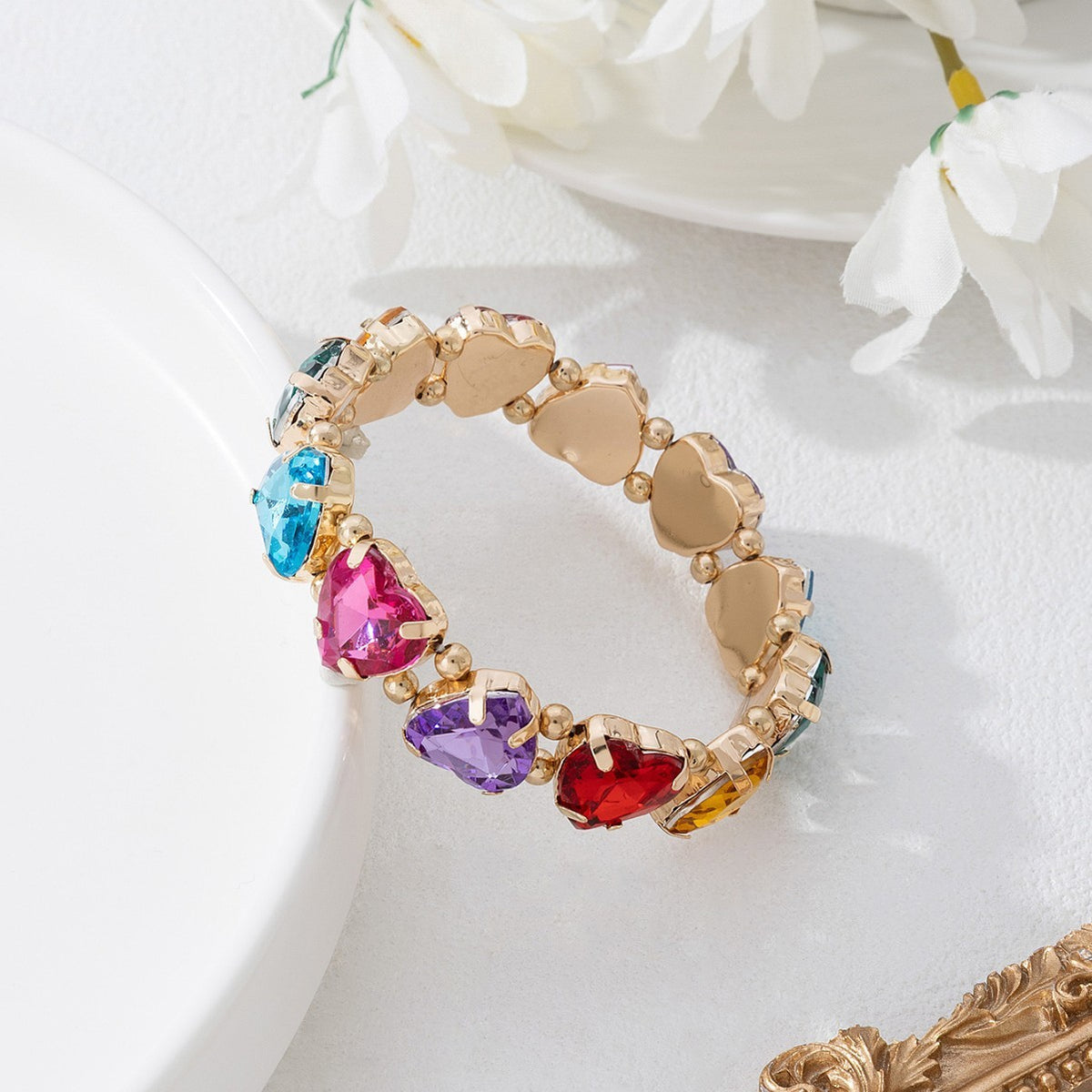 Boho Multicolor Geometric Resin Bracelet