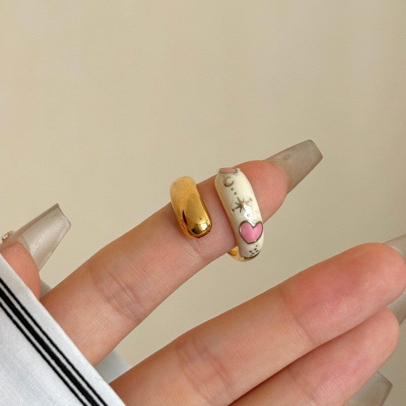 Y2K Enamel Drip Open Ring Set