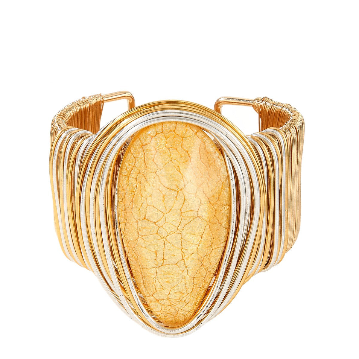 Classy Textured Resin Teardrop Cuff Bracelet