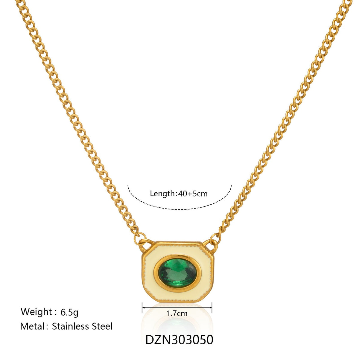 Retro Geometric Enamel Layered Necklace