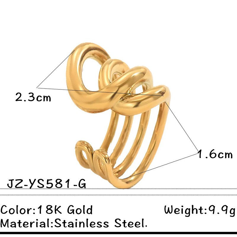 Classy Geometric Open Ring Set