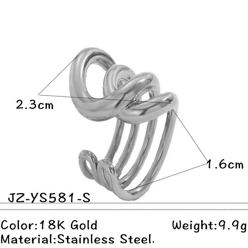 Classy Geometric Open Ring Set
