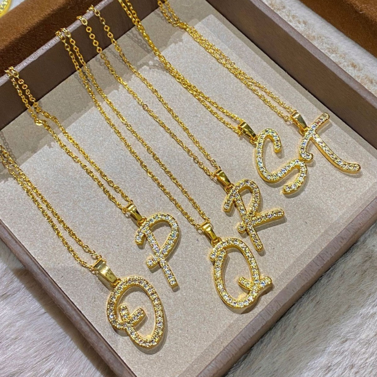 Classy Zircon Initial Necklace
