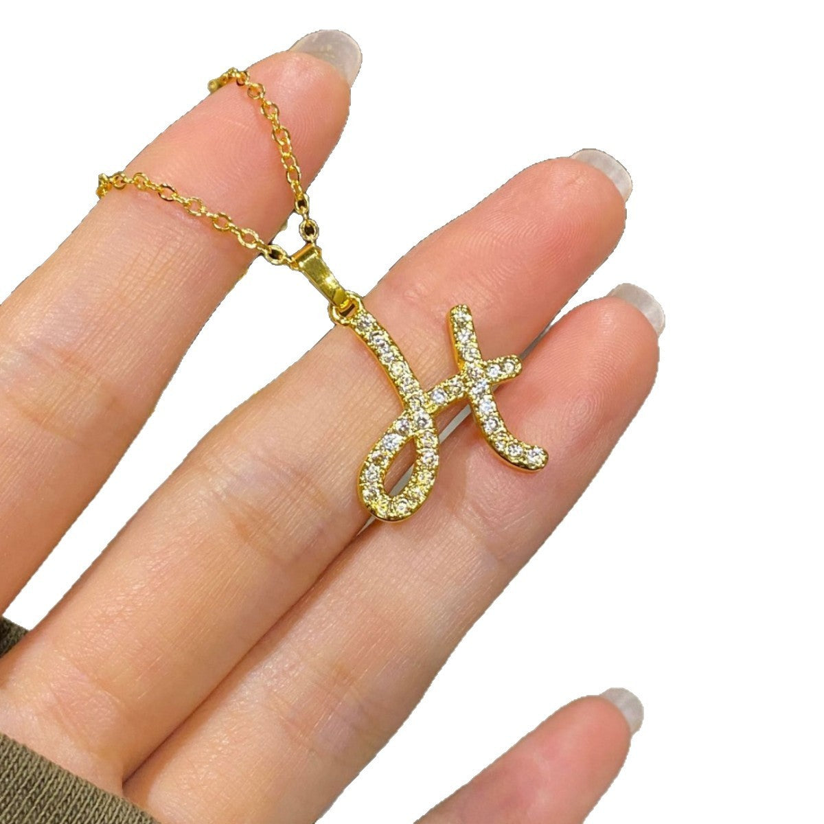 Classy Zircon Initial Necklace