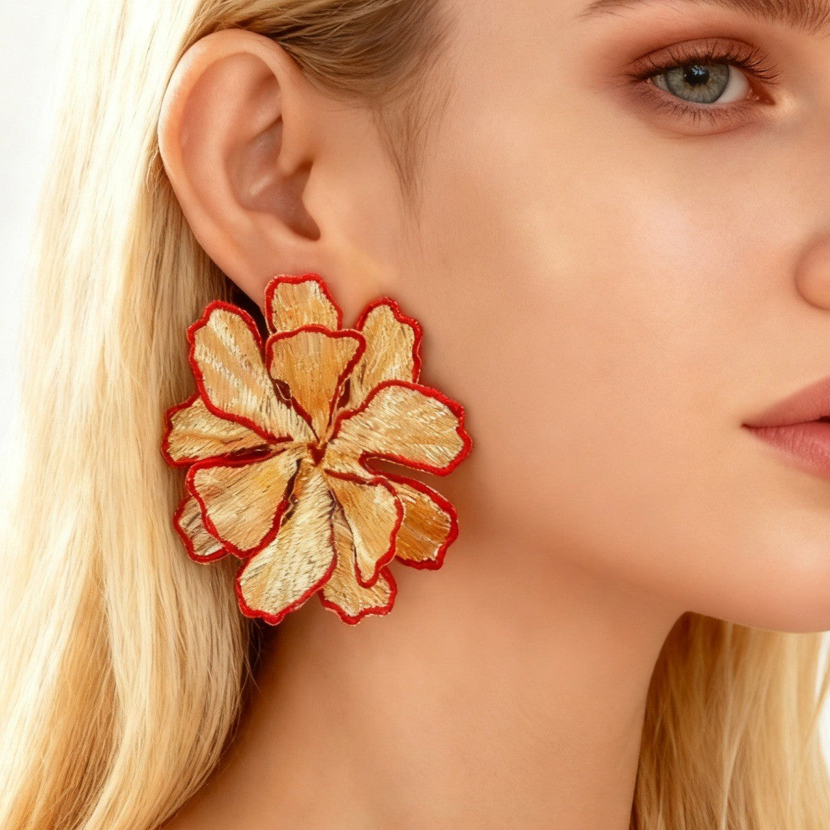Classy Textured Floral Statement Earrings