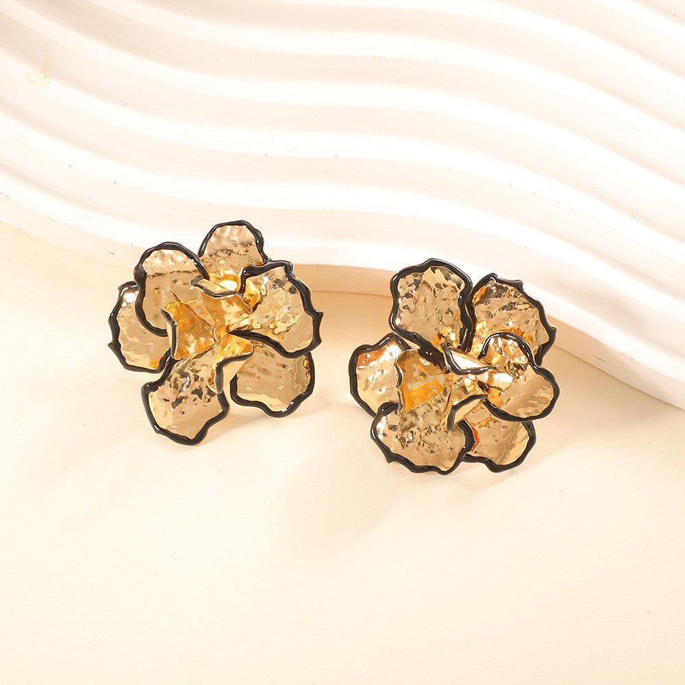 Classy Textured Floral Statement Earrings