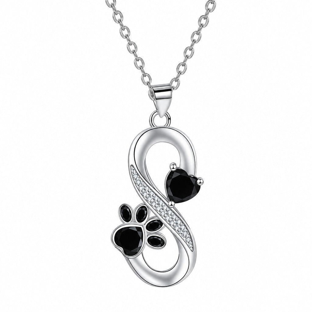 Dainty Infinity Paw Print Necklace