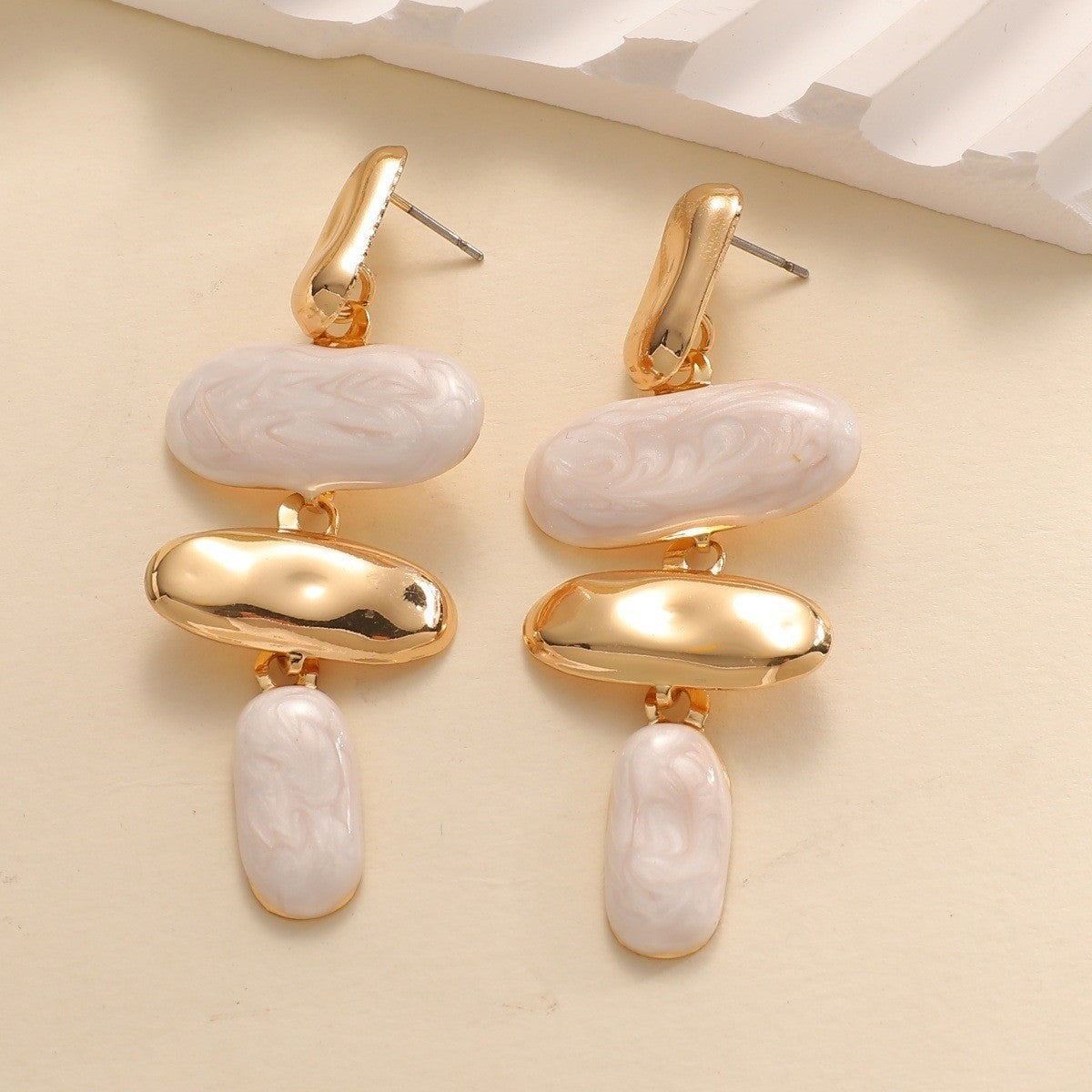 Classy Geometric Block Drop Earrings