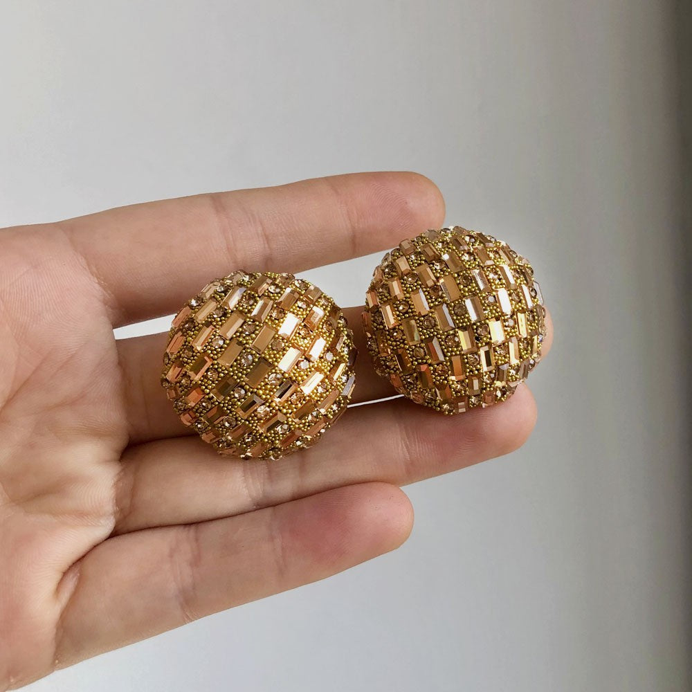 Classy Woven Dome Stud Earrings