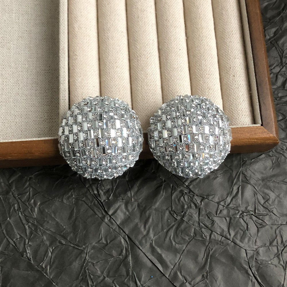 Classy Woven Dome Stud Earrings
