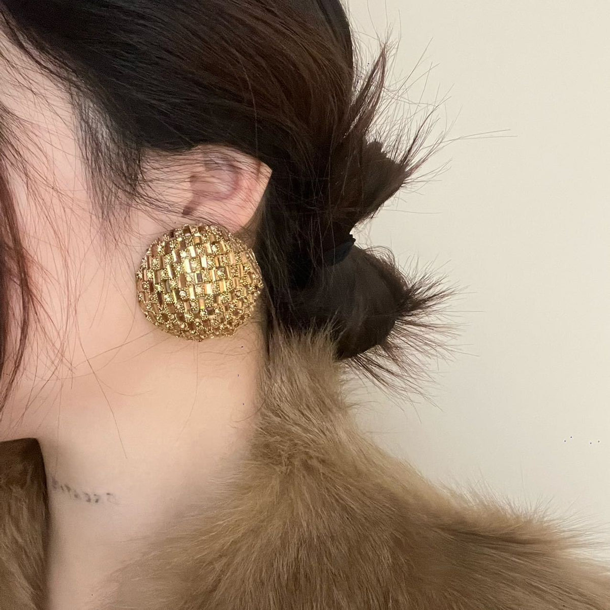 Classy Woven Dome Stud Earrings