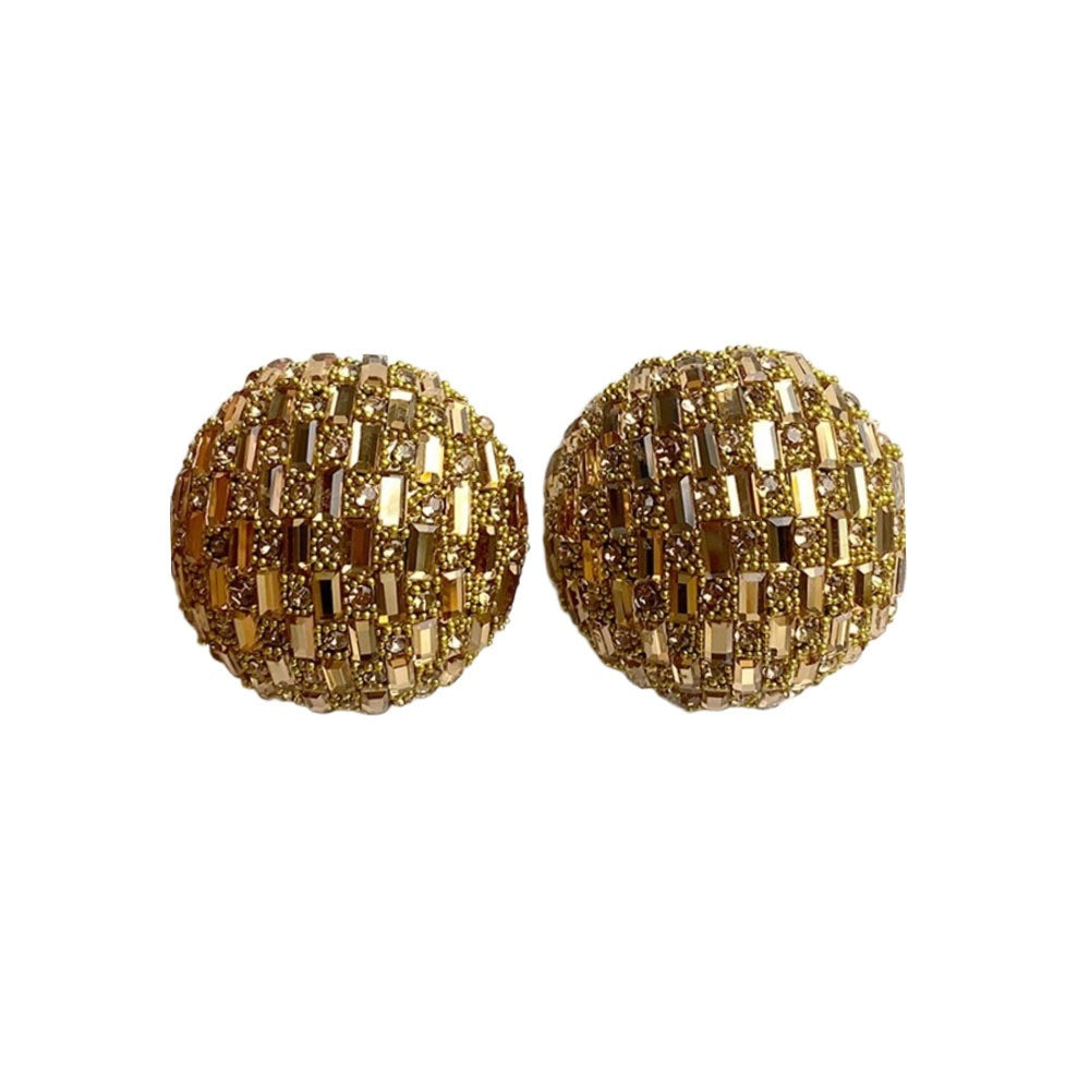Classy Woven Dome Stud Earrings