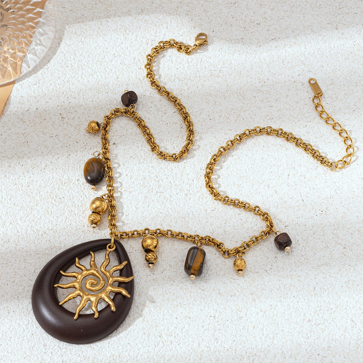 Boho Sun Acrylic Necklace & Earring Set