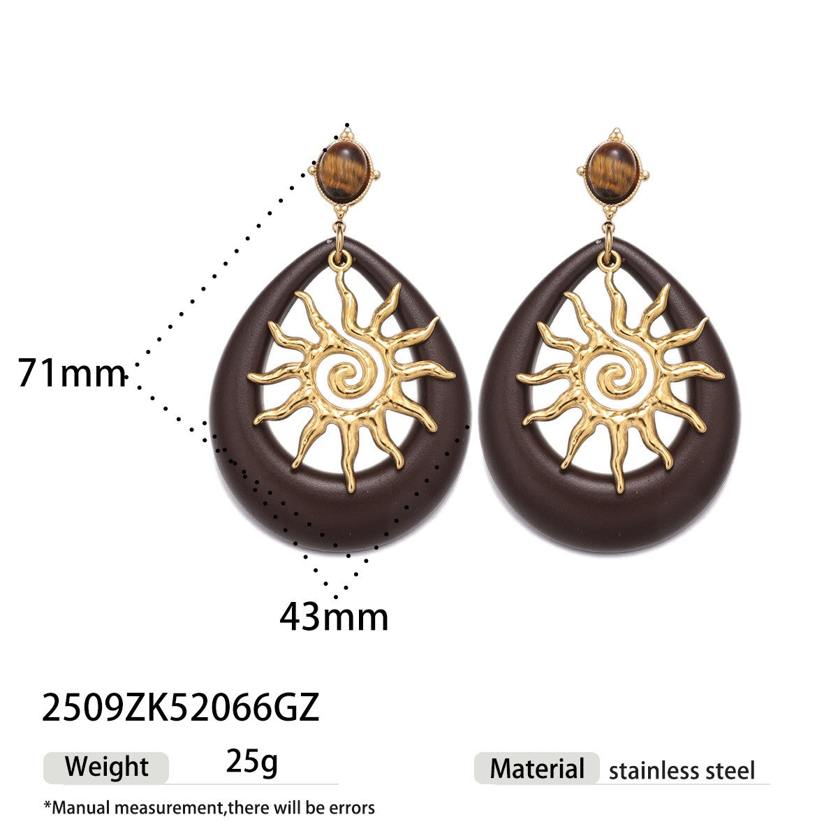 Boho Sun Acrylic Necklace & Earring Set
