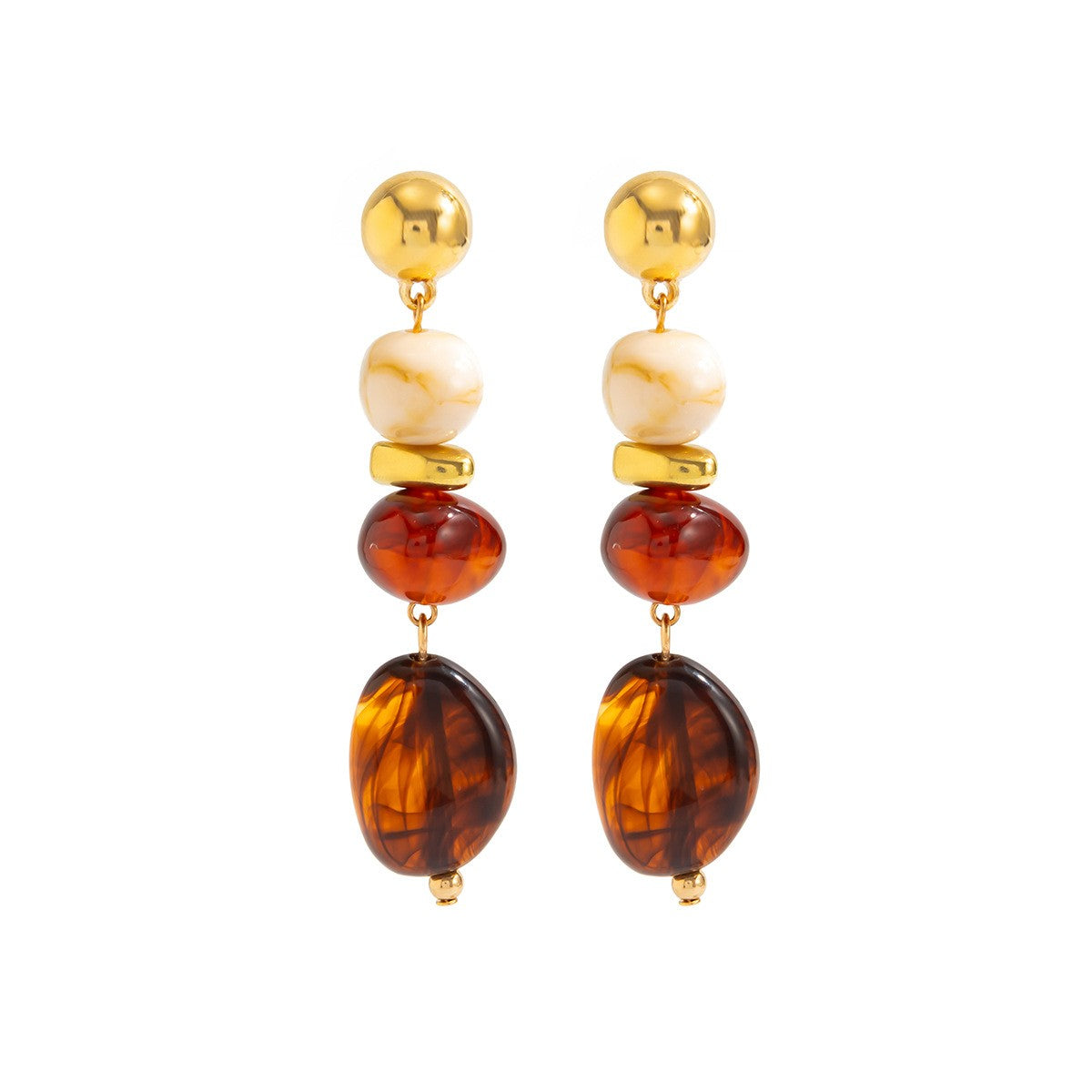 Classy Vintage Red Resin Drop Earrings