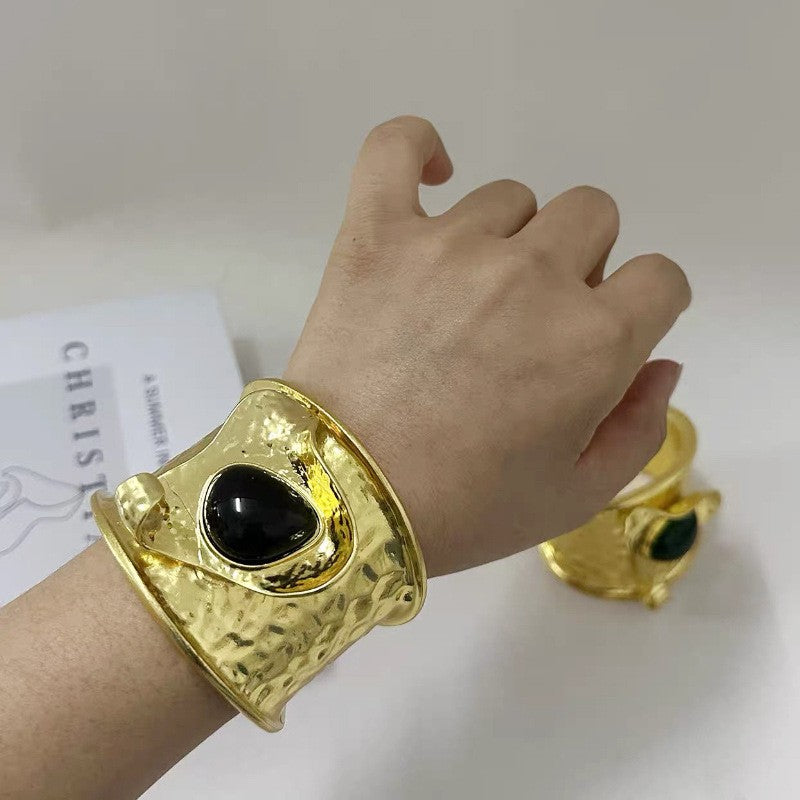 Classy Vintage Ruby Gem Cuff Bracelet