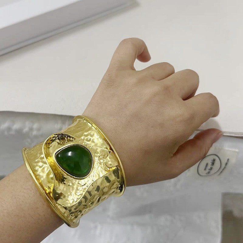 Classy Vintage Ruby Gem Cuff Bracelet