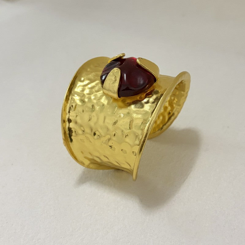 Classy Vintage Ruby Gem Cuff Bracelet
