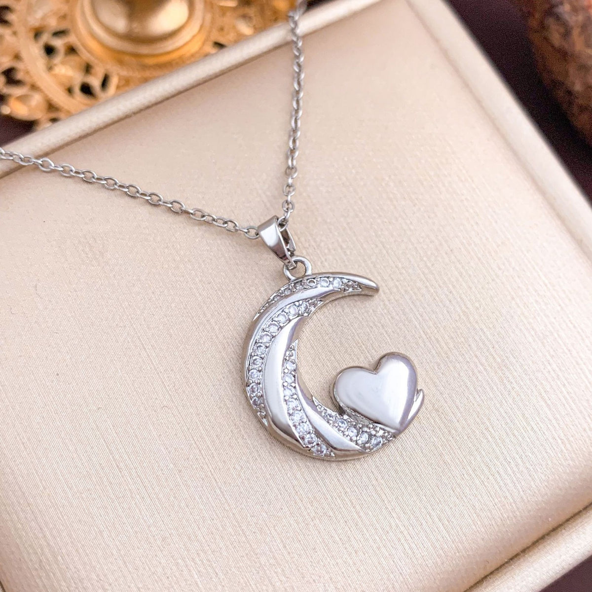 Dainty Moon Star Heart Necklace