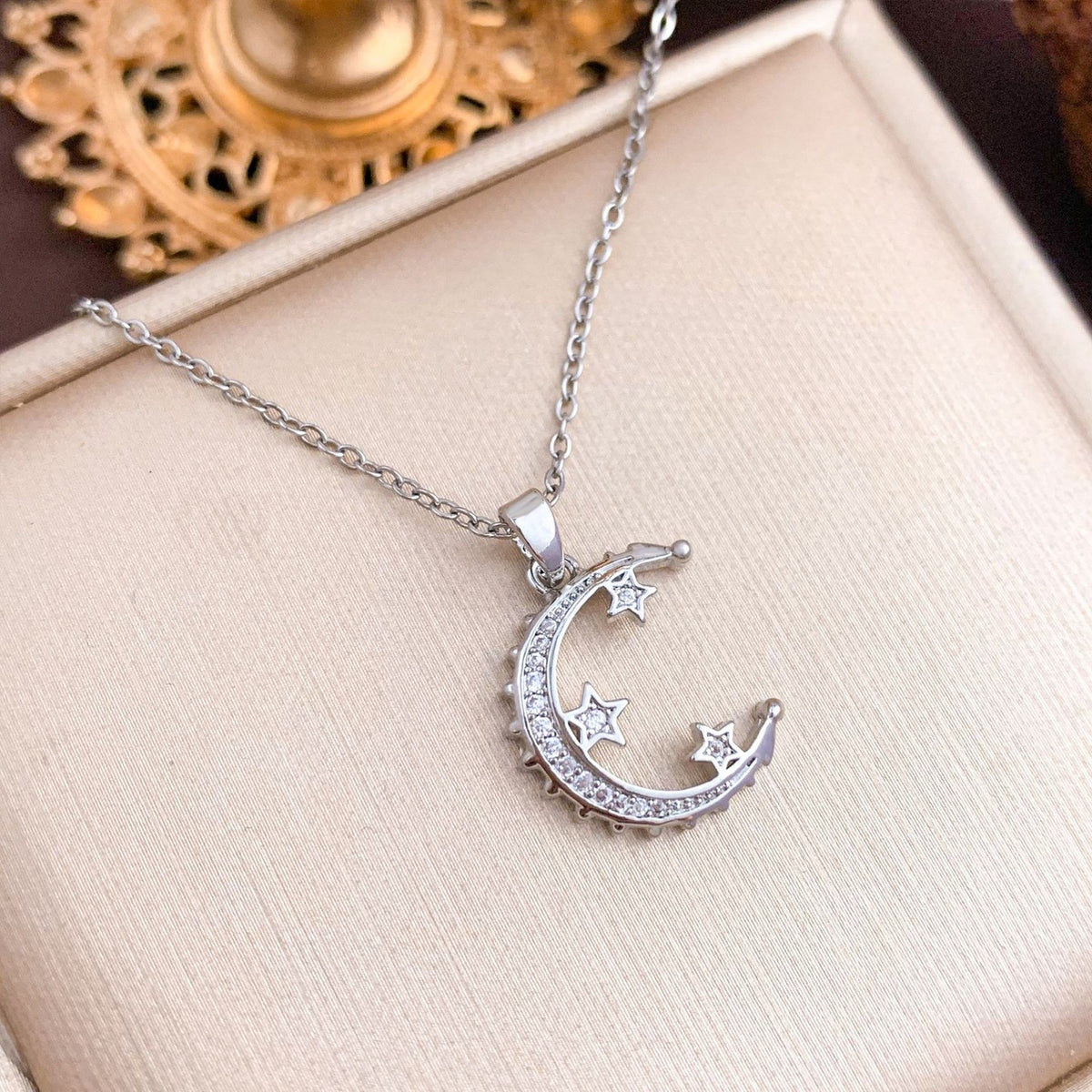 Dainty Moon Star Heart Necklace