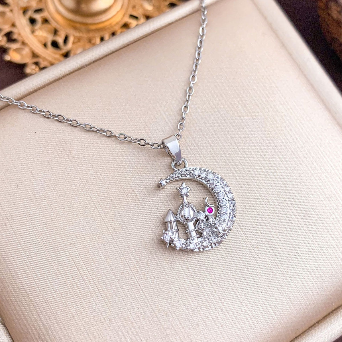 Dainty Moon Star Heart Necklace