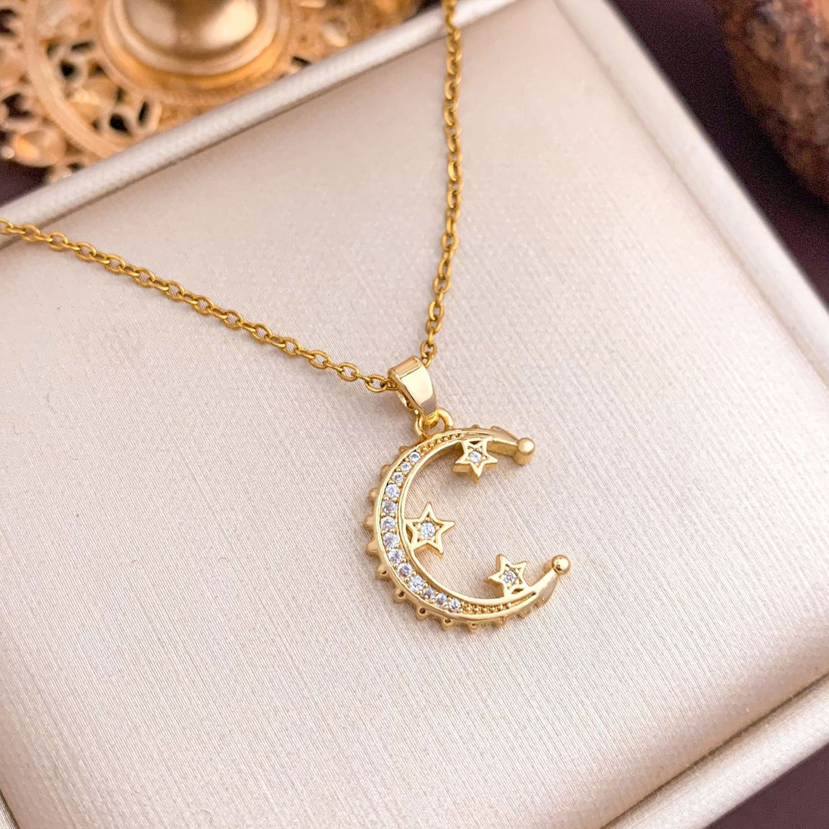 Dainty Moon Star Heart Necklace