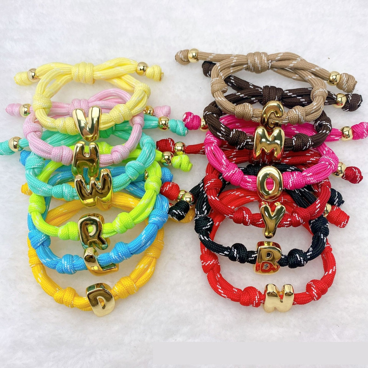 Boho Woven Rope Letter Initial Bracelet