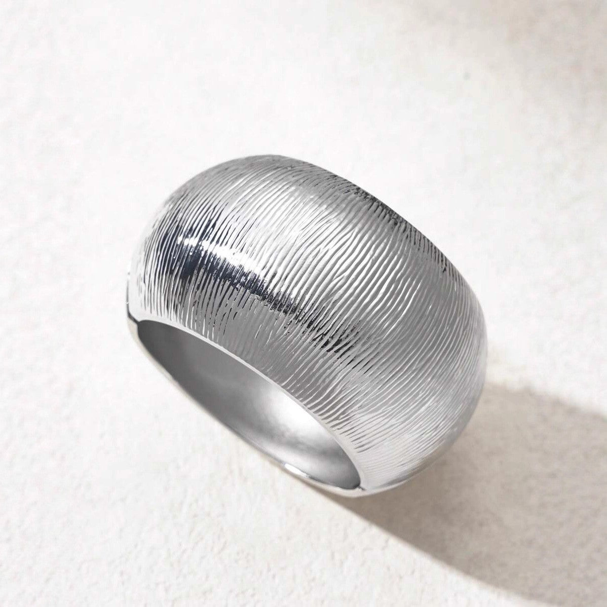 Statement Ribbed Domed Cuff Bracelet