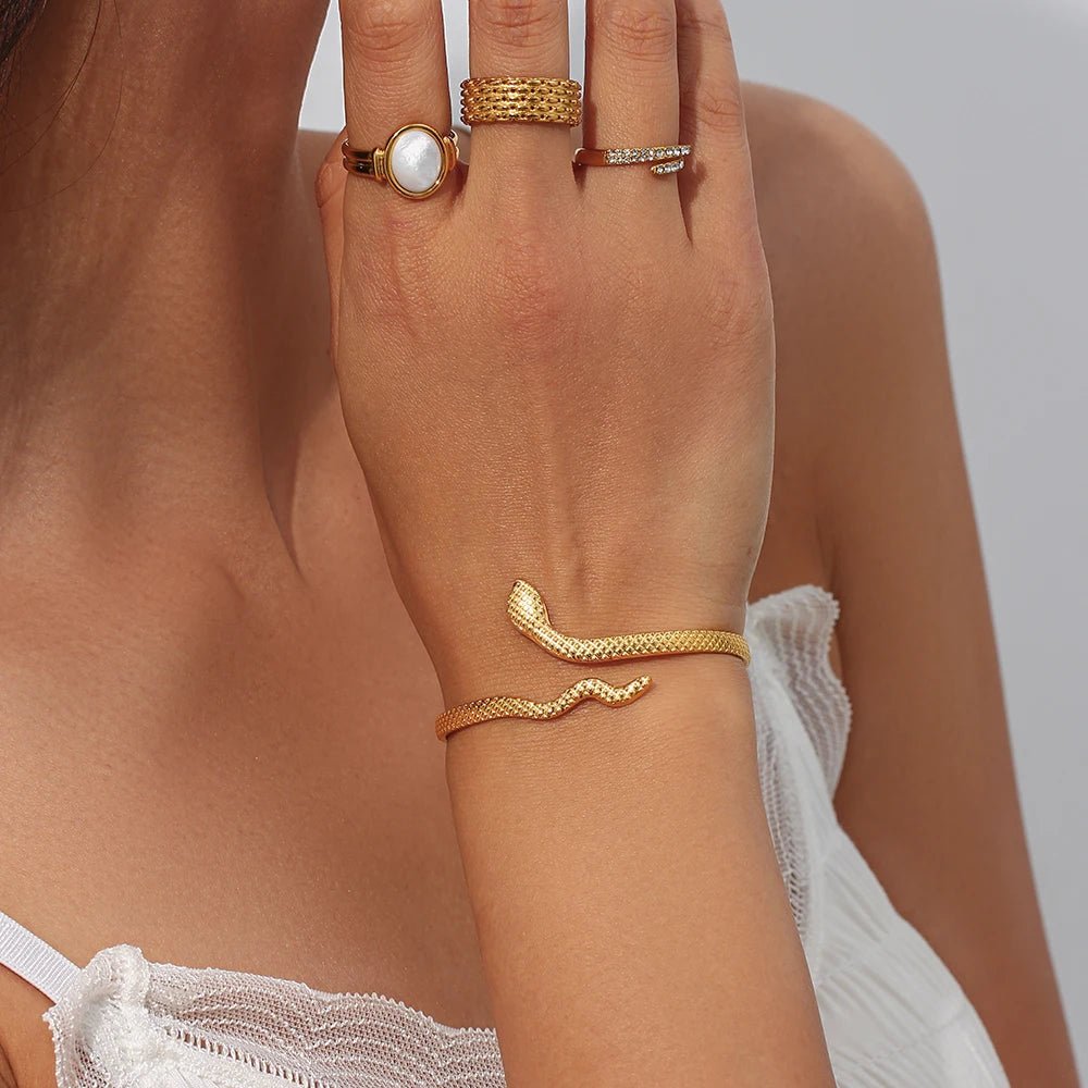 18k Adjustable Snake Bracelet - Veinci