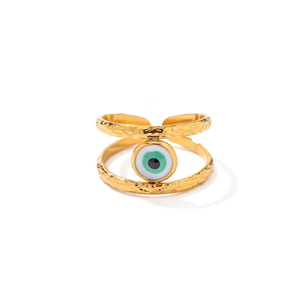 18k Bohemian Evil Eye Rings - Veinci