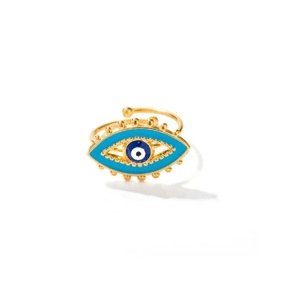 18k Bohemian Evil Eye Rings - Veinci