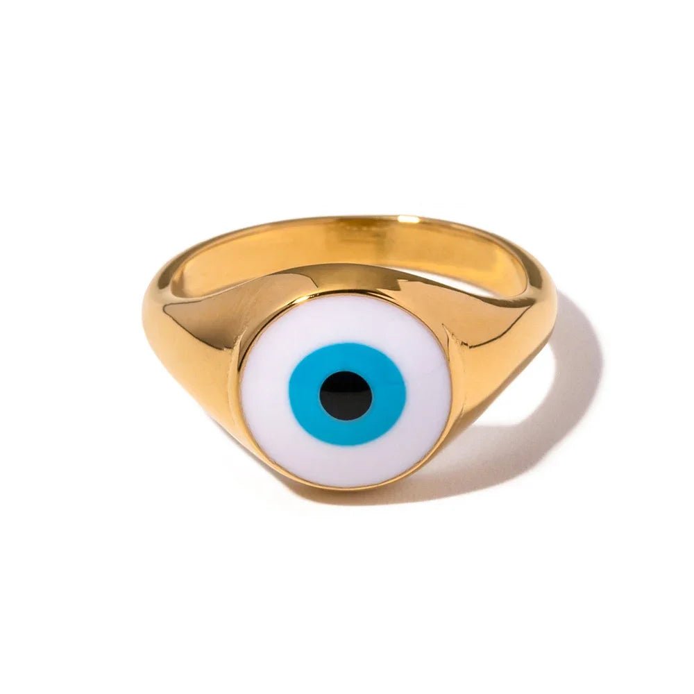 18k Bohemian Evil Eye Rings - Veinci