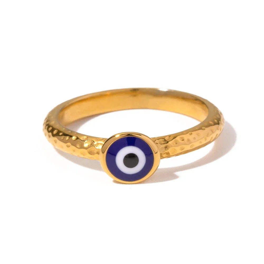 18k Bohemian Evil Eye Rings - Veinci