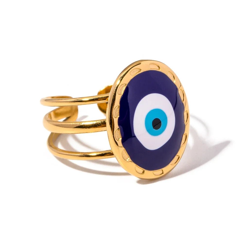 18k Bohemian Evil Eye Rings - Veinci